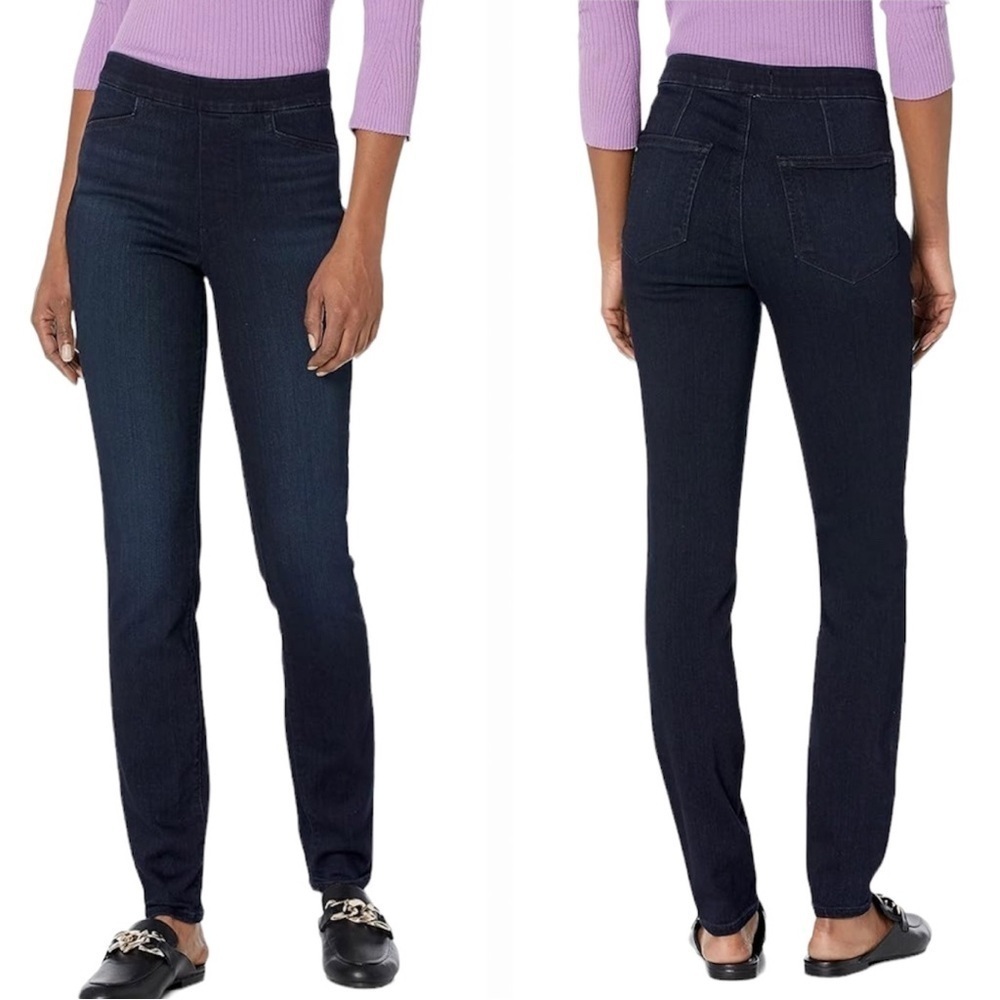 Paige Hoxton Ultra Skinny Pull on High Rise in Dark Wash Drama, size 26